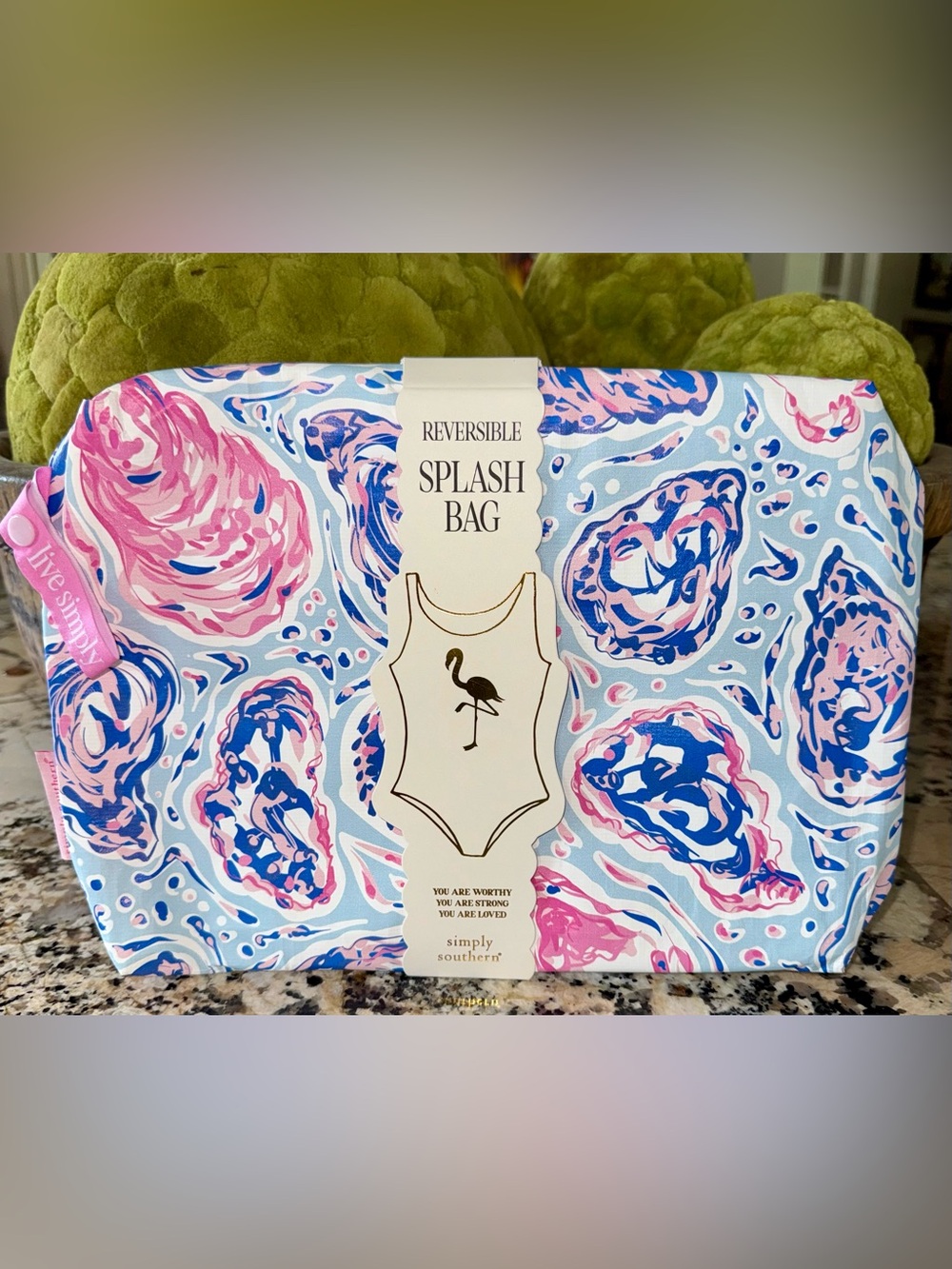NWT Simply Southern Reversible Splash Bag In Oyster